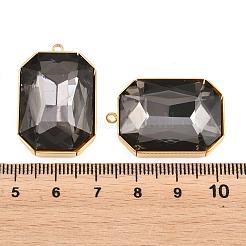 304 Stainless Steel & Glass Pendants&nbsp;STAS-G398-27G-03