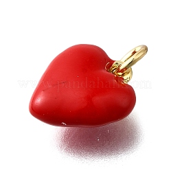 Brass Red Enamel Charms&nbsp;KK-Z102-23G-05