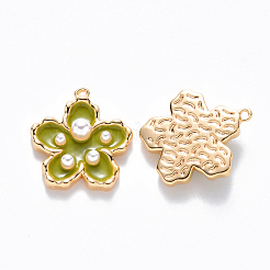 Brass Enamel Pendants&nbsp;KK-T049-052G-04-NF