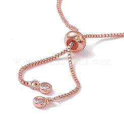 Brass Rhinestone Tennis Slider Bracelet Makings&nbsp;KK-E068-VD015-3