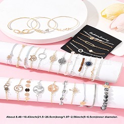 8Sets 8 Styles Iron Alloy Link Bracelets Set for Women&nbsp;BJEW-FS0001-10
