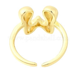 Rack Plating Brass Open Cuff Rings&nbsp;RJEW-S394-01G-W