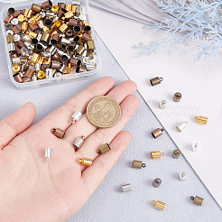 150Pcs 5 Colors Brass Cord Ends&nbsp;FIND-SC0002-83