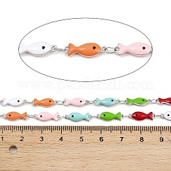 304 Stainless Steel Enamel Fish Link Chains&nbsp;CHS-F023-01J-P