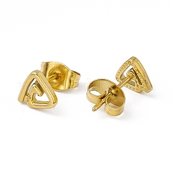 PVD Vacuum Plating 304 Stainless Steel Triangle Stud Earrings for Women&nbsp;EJEW-P212-03G