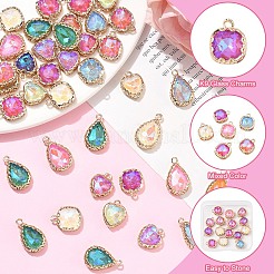 15Pcs Heart K9 Glass Charms&nbsp;GLAA-YW0004-59