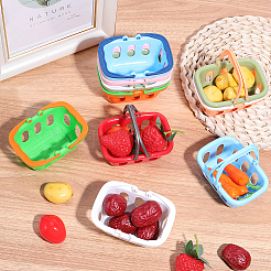 10Pcs 10 Colors Shopping Basket Plastic Miniature Ornaments&nbsp;DJEW-ME0001-21