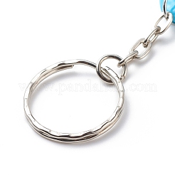 Teardrop Handmade Lampwork Evil Eye Pendants Keychain&nbsp;KEYC-JKC00379-01