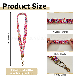 4Pcs 4 Colors Polyester ID Card Cell Phone Lanyard&nbsp;AJEW-HS0001-41