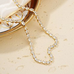 Luxury Brass Full Crystal Rhinestone Teardrop Tennis Necklaces for Women&nbsp;UK5075-2