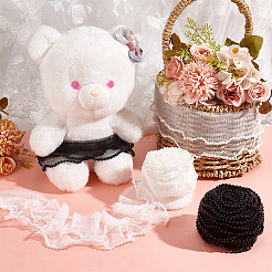 2 Layer Polyester Pleated Lace Trim&nbsp;OCOR-WH0088-46A