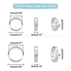 16Pcs 2 Styles 201 Stainless Steel Bead Frames&nbsp;STAS-UN0042-91