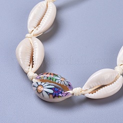 Adjustable Cowrie Shell Braided Bead Bracelets&nbsp;BJEW-JB04272