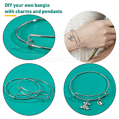 10Pcs 304 Stainless Steel Expandable Bangle for Girl Women&nbsp;BJEW-DC0001-03