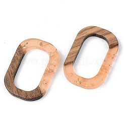 Transparent Resin & Walnut Wood Pendants&nbsp;RESI-S389-031A-B04