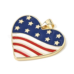 Independence Day Brass Enamel Pendants&nbsp;KK-CBAA41C-16B-G