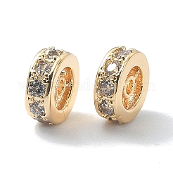 Brass Micro Pave Cubic Zirconia Beads&nbsp;KK-A194-14G