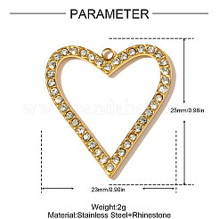 304 Stainless Steel Rhinestone Pendants&nbsp;STAS-OY008-86G