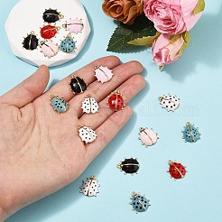 20Pcs 5 Colors Alloy Enamel Pendants&nbsp;ENAM-YW0005-67