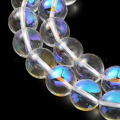 Transparent Electroplate Glass Beads Strands&nbsp;GLAA-T032-T8mm-C14
