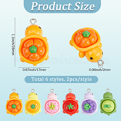 12Pcs 6 Colors Opaque Resin Pendants&nbsp;CRES-SC0003-30