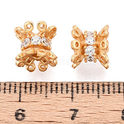 925 Sterling Silver Pave Clear Cubic Zirconia Flower Beads&nbsp;STER-T008-40G