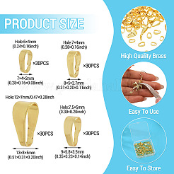 120Pcs 4 Styles Brass Snap on Bails&nbsp;KK-TA0009-24G