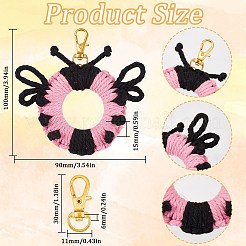 DIY Handmade Woven Cotton Ladybird Keychain Making Kits&nbsp;DIY-SC0028-10