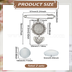 2 Bags Alloy & Iron Brooches&nbsp;DIY-LP0004-23