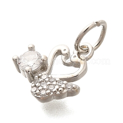Rack Plating Brass Micro Pave Cubic Zirconia Charms&nbsp;KK-H508-31P