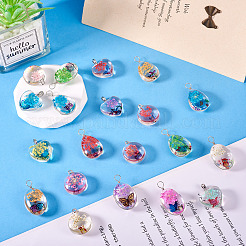 5Pcs Transparent Glass Pendants&nbsp;GLAA-TA0002-81