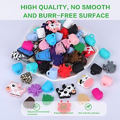 24Pcs 6 Colors Halloween Spider Food Grade Eco-Friendly Silicone Focal Beads&nbsp;SIL-SZ0001-25