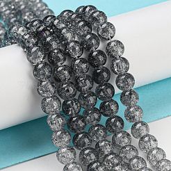 Spray Painted Crackle Glass Beads Strands&nbsp;DGLA-C002-6mm-02