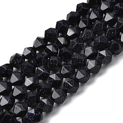 Synthetic Blue Goldstone Beads Strands&nbsp;G-Z119-A24-01