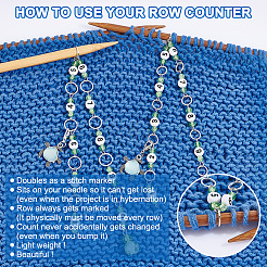 Spray Painted Crackle Glass & Acrylic link Knitting Row Counter Chains&nbsp;HJEW-AB00391