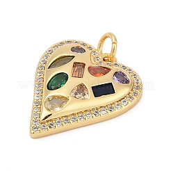 Brass Micro Pave Cubic Zirconia Pendants&nbsp;KK-U058-28G