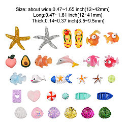 Ocean Theme Opaque Resin Cabochons&nbsp;RESI-CJC0012-06