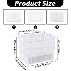 3 Layers Plastic Handled Organizers Boxes&nbsp;CON-WH0095-212A