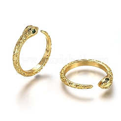 Brass Micro Pave Cubic Zirconia Cuff Rings&nbsp;RJEW-C100-17G