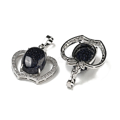 Natural & Synthetic Mixed Gemstone with Clear Cubic Zirconia Pendants&nbsp;G-G133-03P