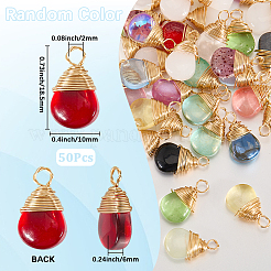 50Pcs Transparent Glass Pendants&nbsp;FIND-SP0004-02