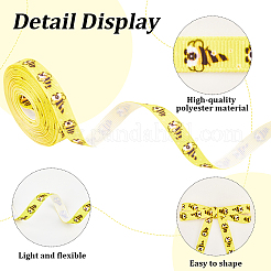 Polyester Bees Printed Grosgrain Ribbons&nbsp;SRIB-WH20020-018E