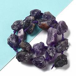 Raw Rough Natural Amethyst Beads Strands&nbsp;G-J388-A11-01
