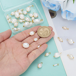 40Pcs 4 Styles Natural Cultured Freshwater Pearl Pendants&nbsp;PALLOY-ME00011
