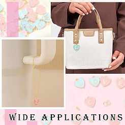 DIY Alloy Enamel Heart with Letter A~Z Pendant Decoration Making Kits&nbsp;DIY-CJ0003-08