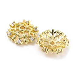 Brass Micro Pave Cubic Zirconia Bead Cap&nbsp;KK-H452-31G
