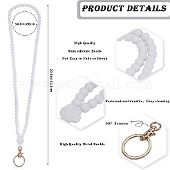 Rose Silicone ID Card Neck Strap Card Holder&nbsp;NJEW-SW00028-07