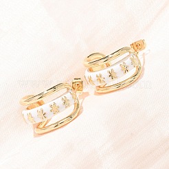 Rack Plating Brass Enamel Stud Earrings&nbsp;KK-CBAB1AF-38A-G