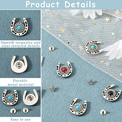 8 Sets 4 Colors Zinc Alloy & Resin Coin Screw Rivet&nbsp;FIND-CP0001-89