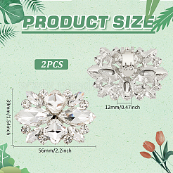 1 Pair Flower Alloy Glass Rhinestone Shoe Decorations&nbsp;FIND-FG0003-37